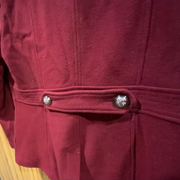 INC International Concepts Deep Red Peacoat - Picture 4 of 5